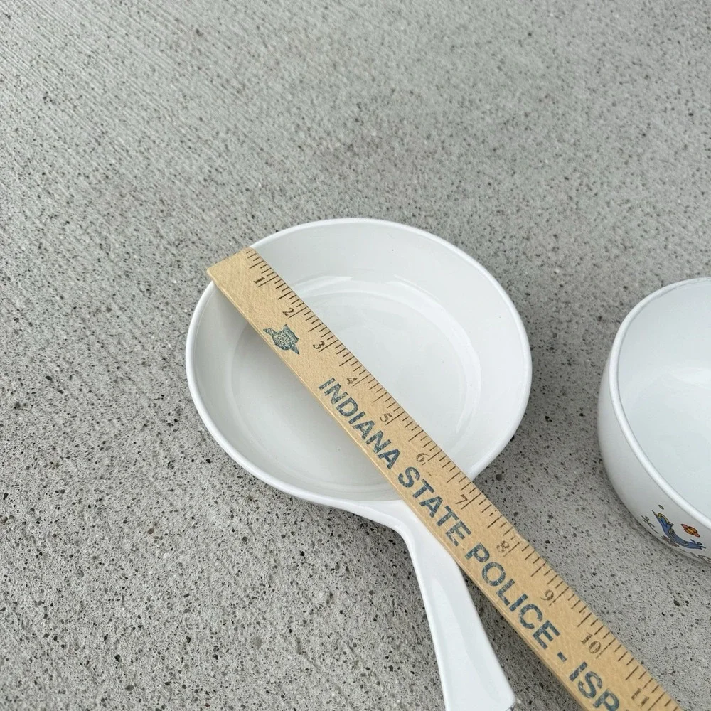 Vintage CorningWare Country Festival Blue Birds 4 Pc Saucepan Skillet Set Lids